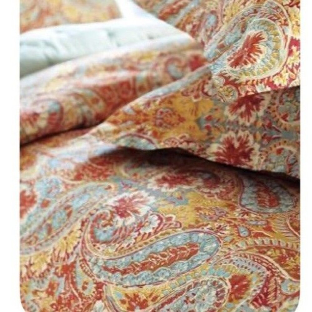 EUC Pottery Barn Bella Paisley Cotton Full Queen Cotton Duvet Cover F/Q